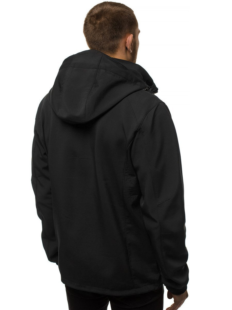 Moška softshell jakna s kapuco črno-oranžna OZONEE GE/12266Z
