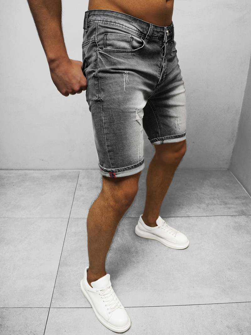 Moške Kratke Jeans Hlače Črne OZONEE NB/MP0044N