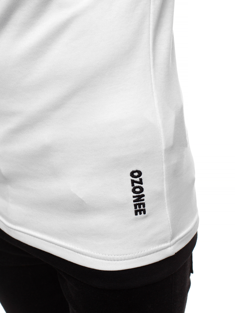 Moška majica s kapuco bela OZONEE O/1273Z