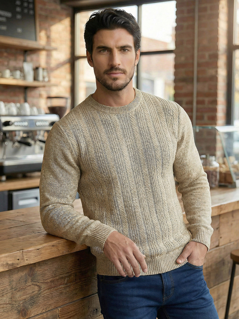 Moški puli bež OZONEE JS/59B3608/155