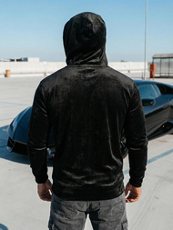 Moška iz velurja jopa s kapuco črna OZONEE JS/8B1168/3Z