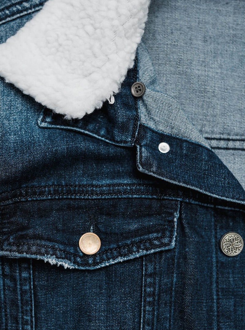 Moška jeans jakna šerpa temno-modra OZONEE NB/MJ516BSZ