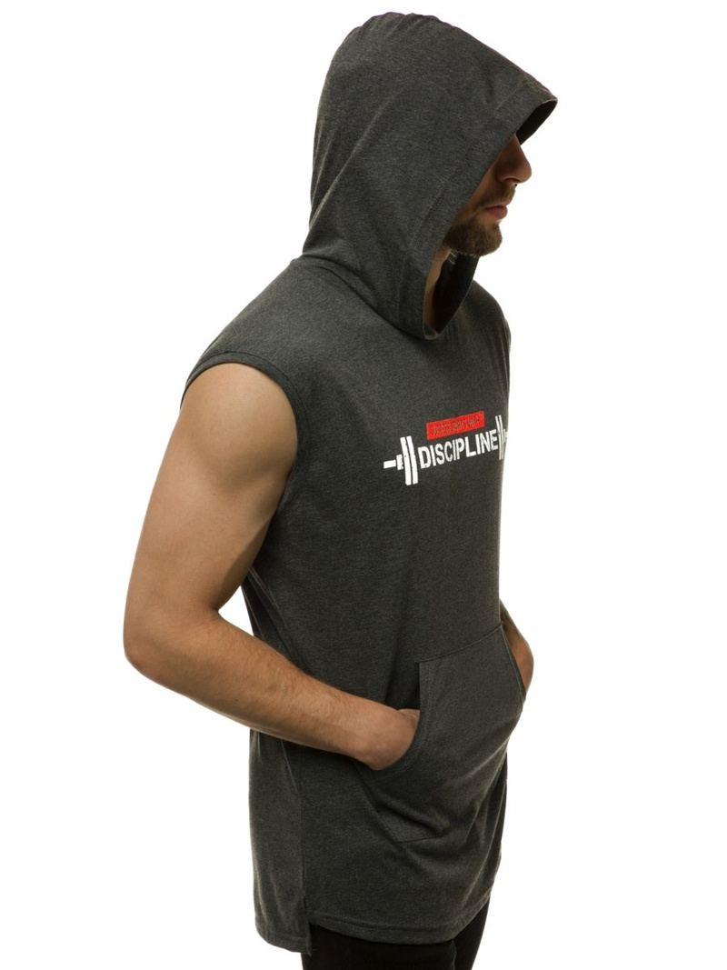 Moška majica brez rokavov grafitna OZONEE MACH/M1211