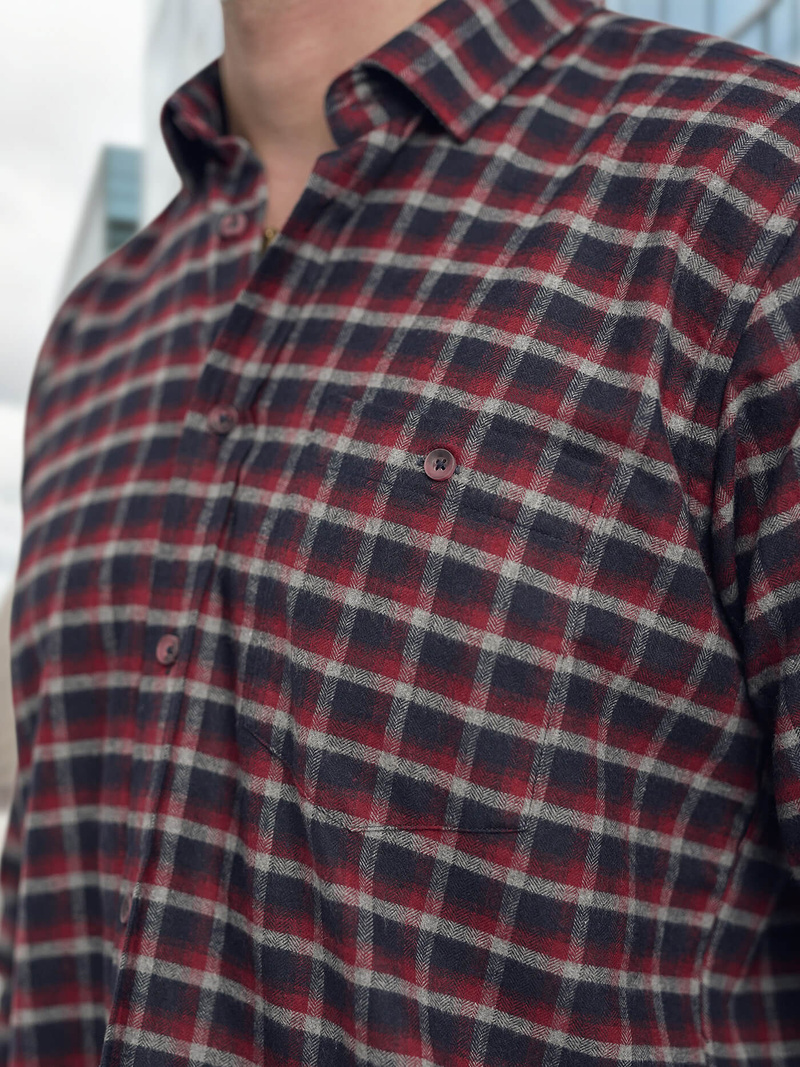 Elegantna moška srajca bordo OZONEE V/V176Z