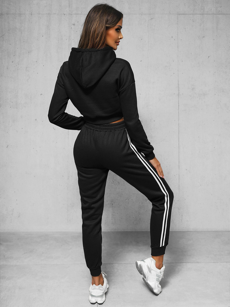 Ženski dvodelni komplet trenirka črn OZONEE JS/8C67/3