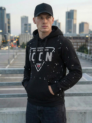 Moška jopa s kapuco črna OZONEE JS/8B1737/3Z