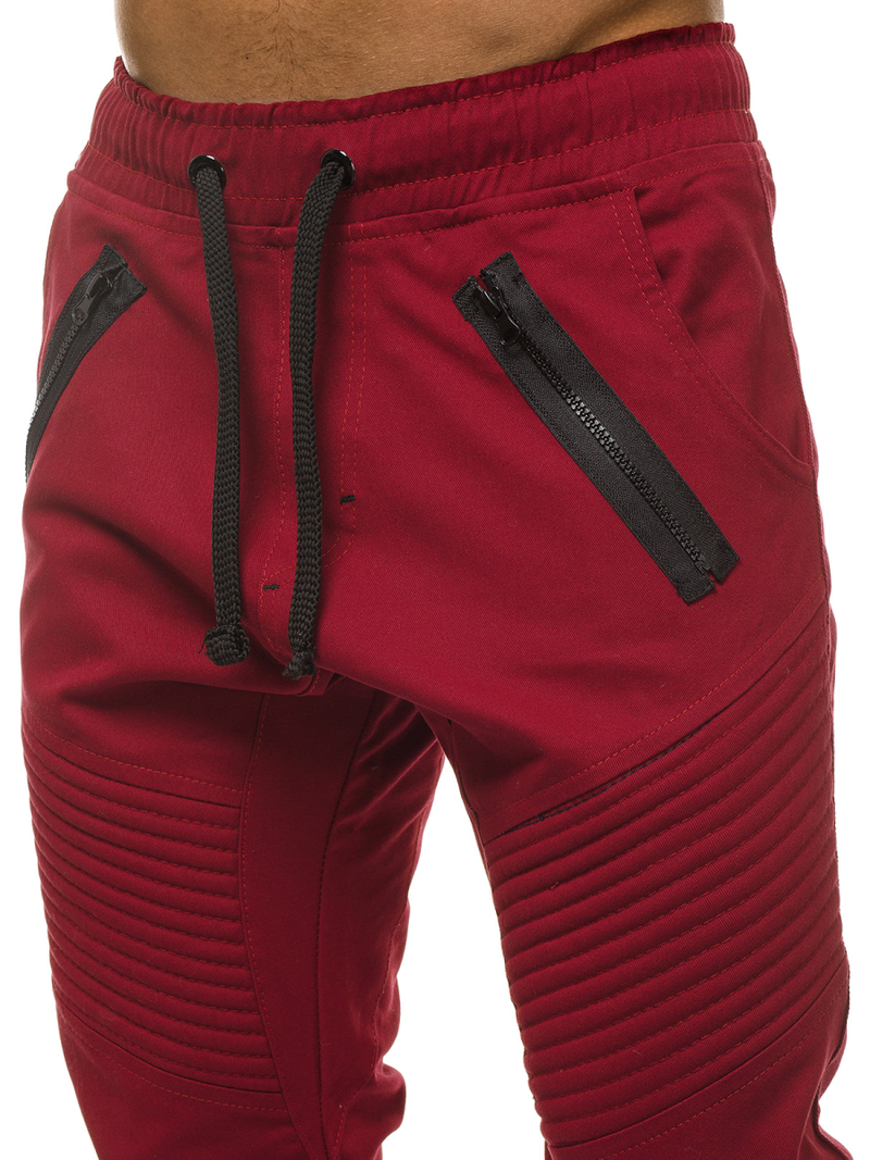Moške hlače chino jogger bordo OZONEE A/0952