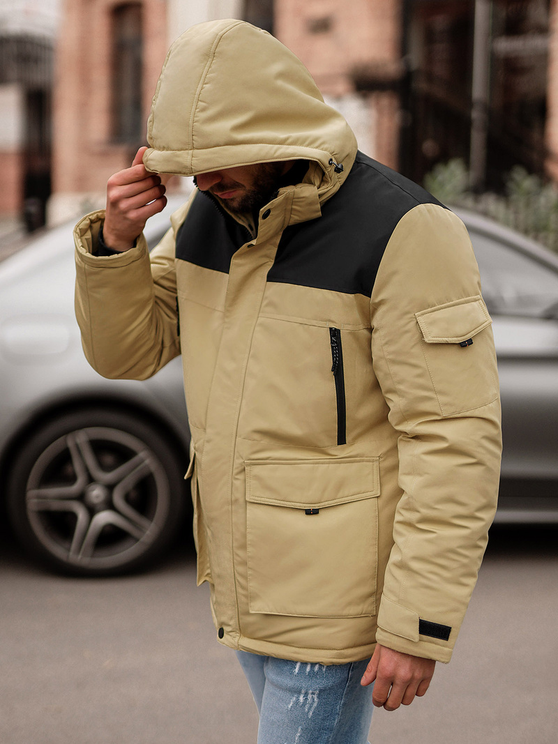 Moška zimska jakna bež OZONEE JS/22M322/62Z