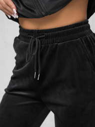 Ženski trenirka iz velurja črna OZONEE JS/35C1610/3