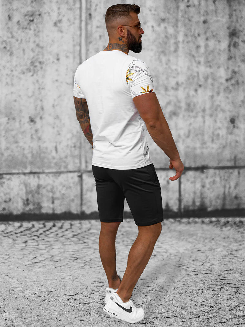 Moška trenirka belo-črna OZONEE O/HM757Z