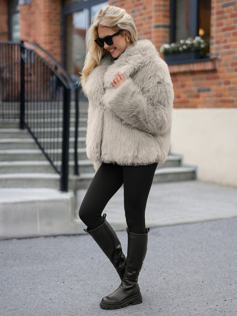 Ženska jakna sivo-bež OZONEE JS/61M8515/92