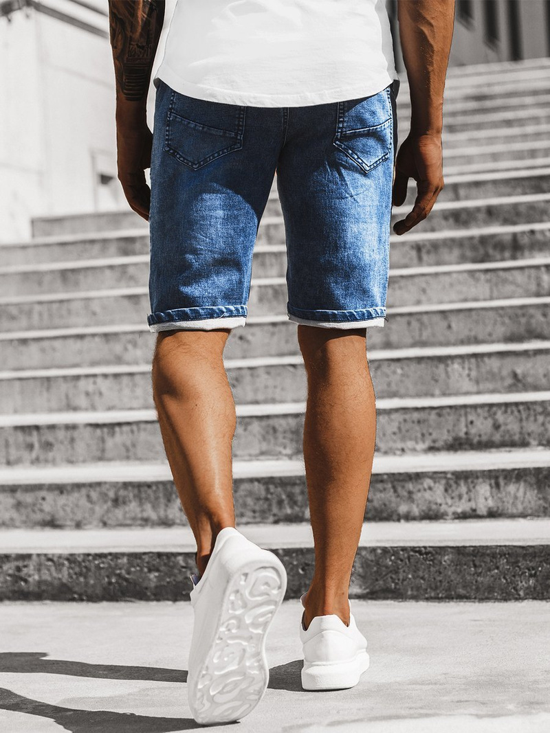 Moške kratke jeans hlače modre OZONEE RF/HY338
