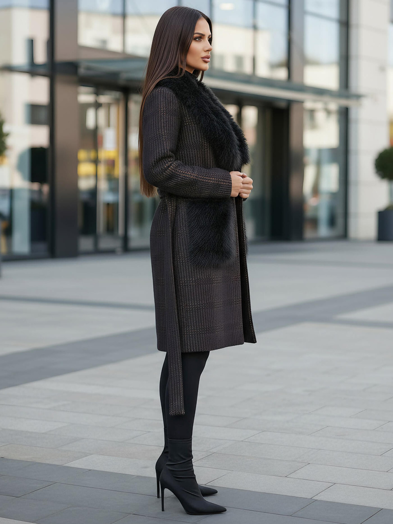 Ženski plašč črna OZONEE JS/53M5200/1Z