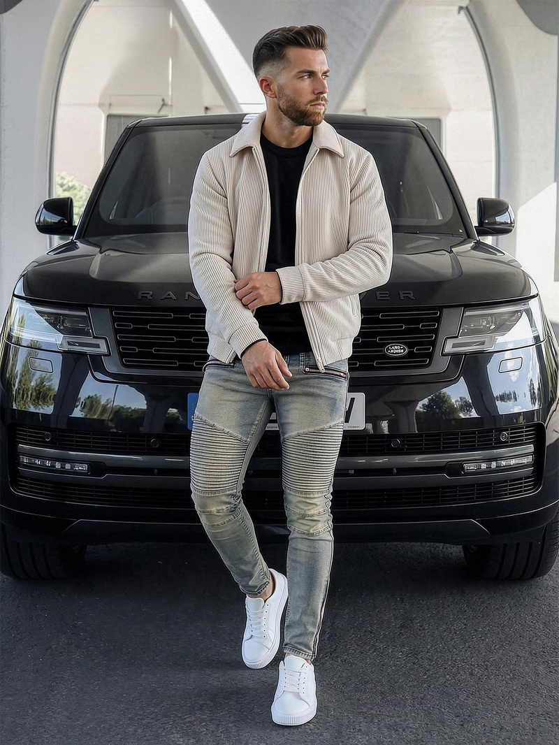 Moške Kavbojke modre OZONEE O/EM8886Z