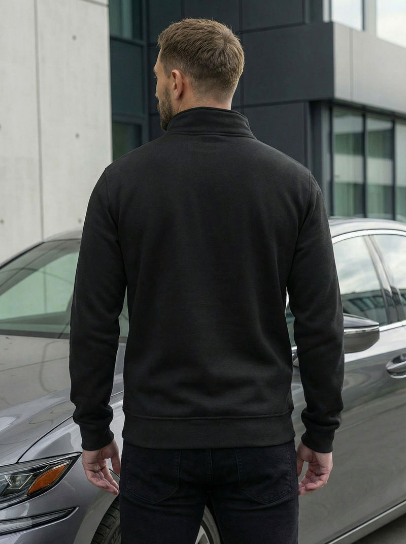 Moška jopa z zadrgo črna OZONEE JS/2002Z