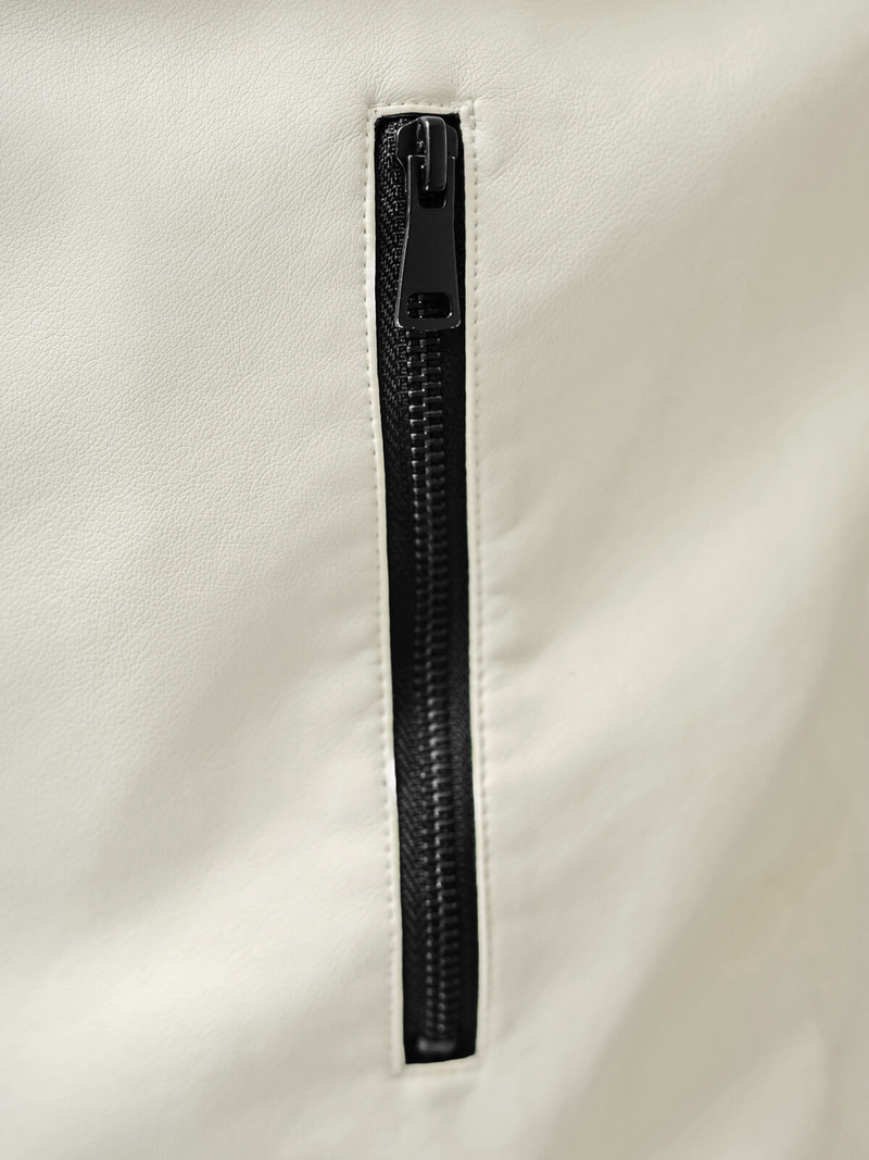 Moška usnjena jakna ecru OZONEE JS/11Z8107