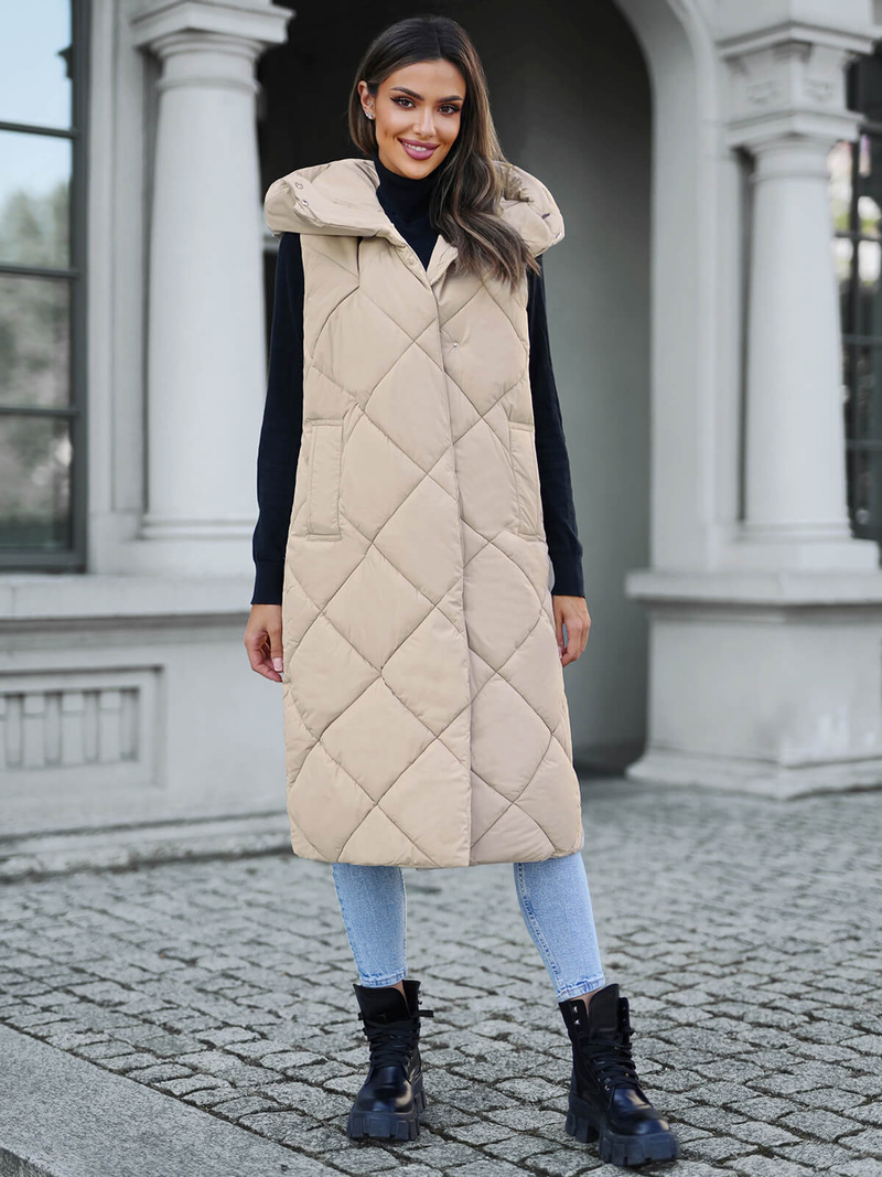 Ženski brezrokavnik bež OZONEE JS/5M3165/62Z