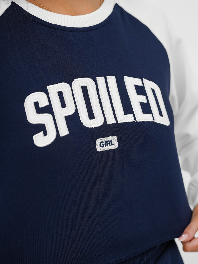 Ženski dvodelni komplet trenirka mornarsko modro-beli OZONEE JS/M58631AB