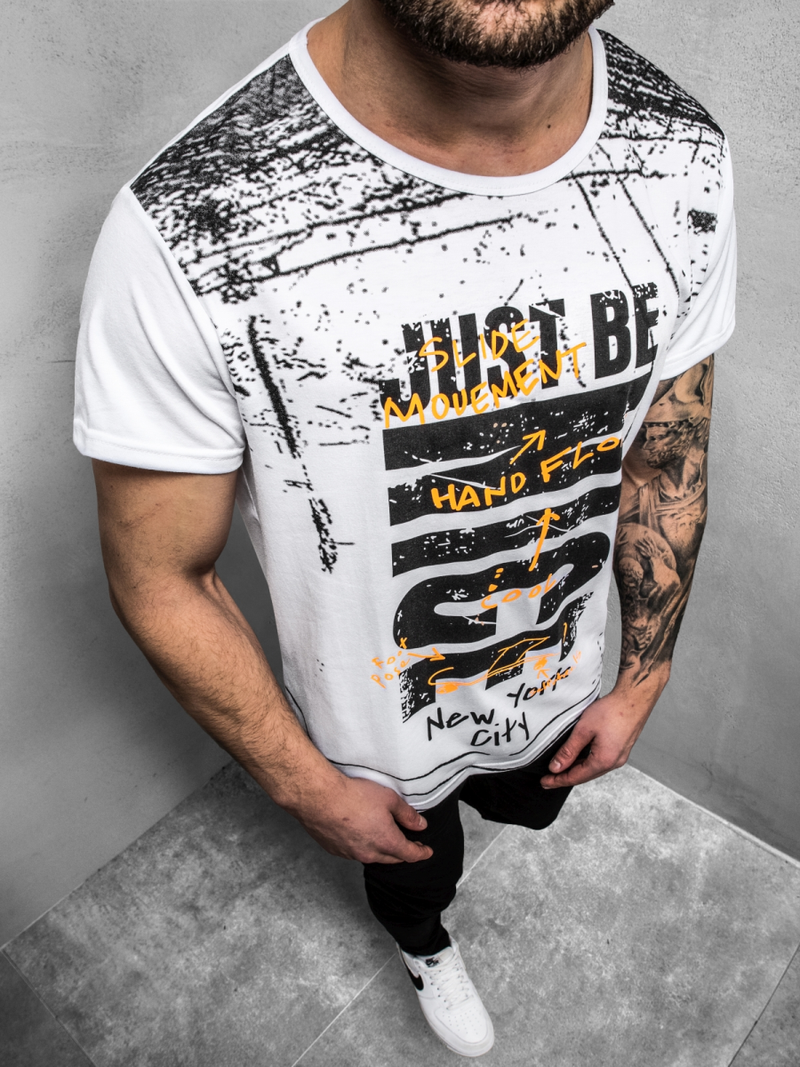 Moška majica bela OZONEE JS/KS1983Z