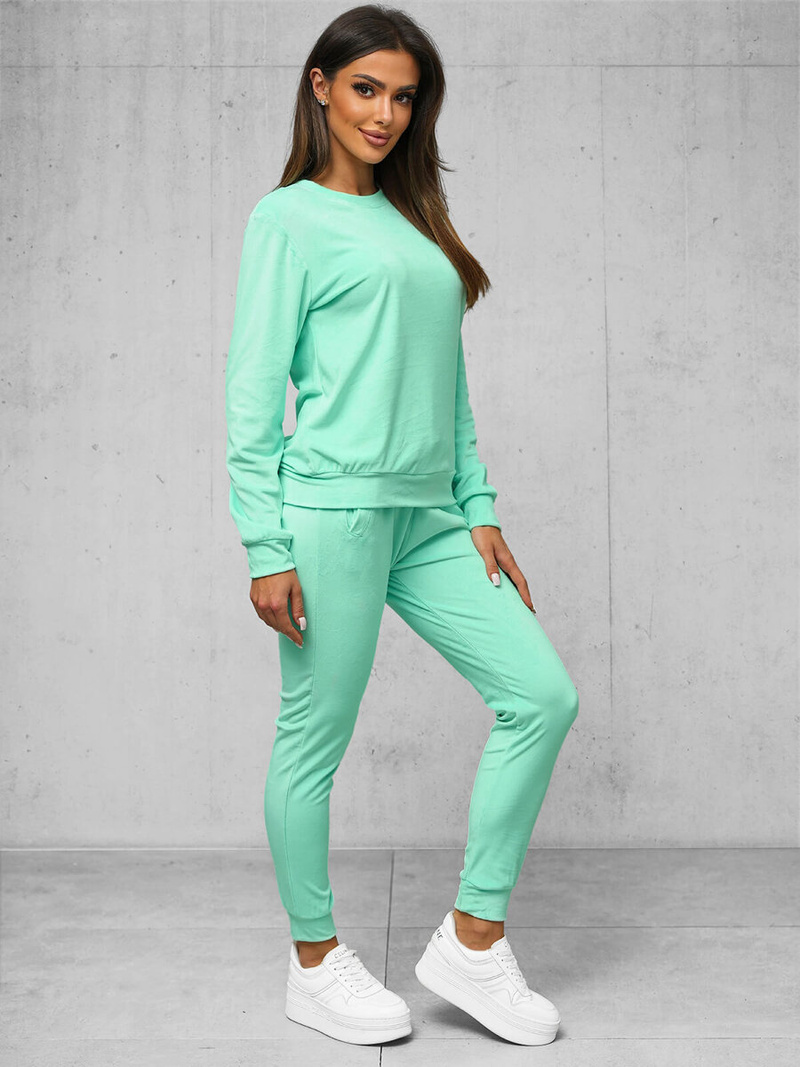 Ženski trenirka iz velurja temno-metini OZONEE O/8C1173/139Z