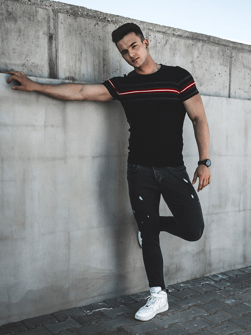 Moška majica črna OZONEE L/2296