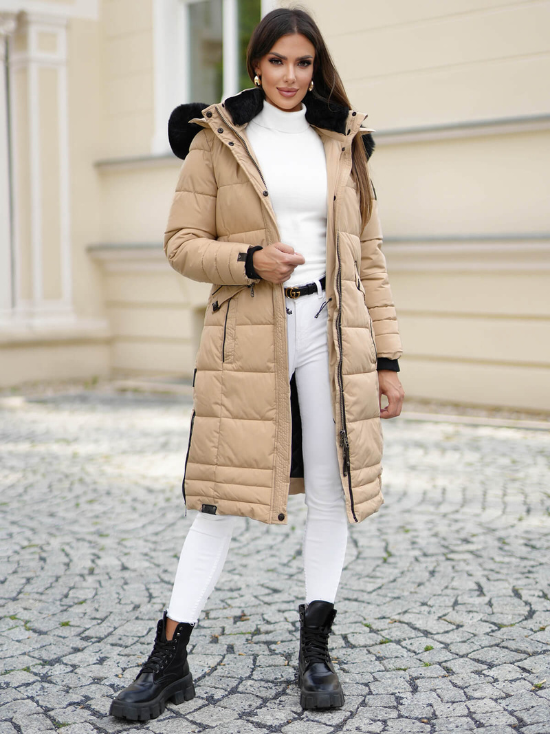 Ženska jakna bež OZONEE O/W377Z