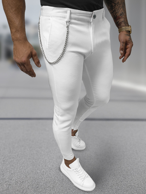 Moške hlače chino bele OZONEE DJ/3300