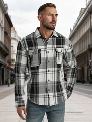 Moška srajca črno-bela OZONEE NB/MC728N/3