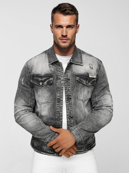 Moška jeans jakna črna OZONEE NB/MJ529NZ