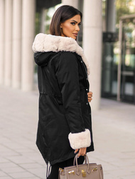 Ženska zimska jakna črna OZONEE JS/M763/392Z