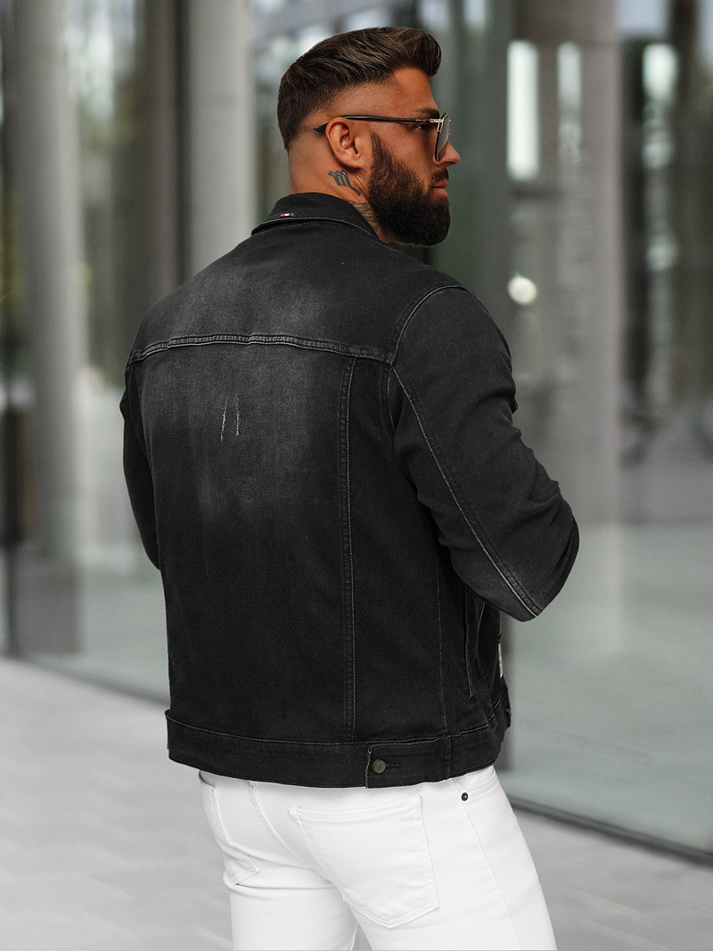 Moška jeans jakna črna OZONEE NB/MJ514N