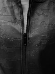 Moška usnjena bomber jakna črna OZONEE O/3A63