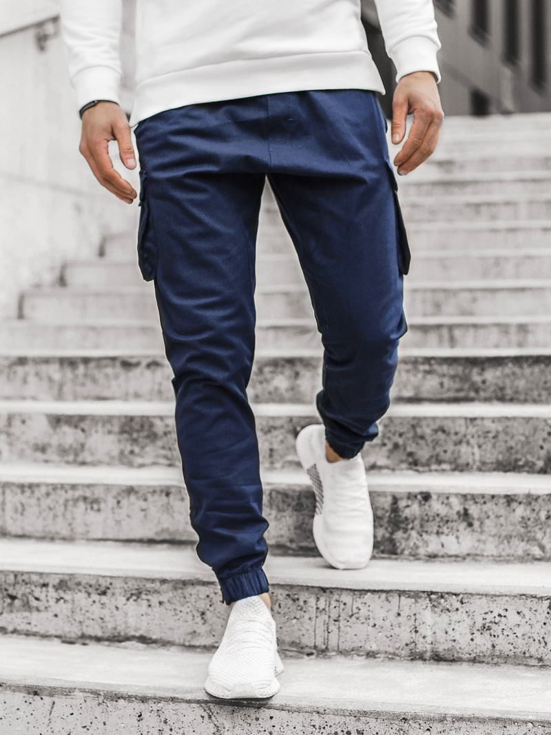 Moške hlače jogger mornarsko modre OZONEE A/705