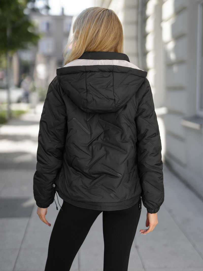 Ženska jakna črno-bež OZONEE JS/16M9315/392B