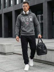 Moška jopa s kapuco grafitna OZONEE JS/8B1737/5