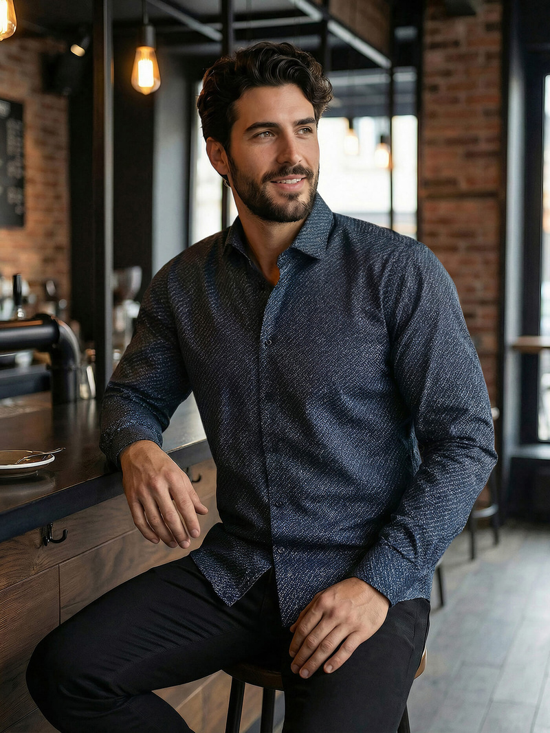 Moška srajca modra OZONEE V/V186Z