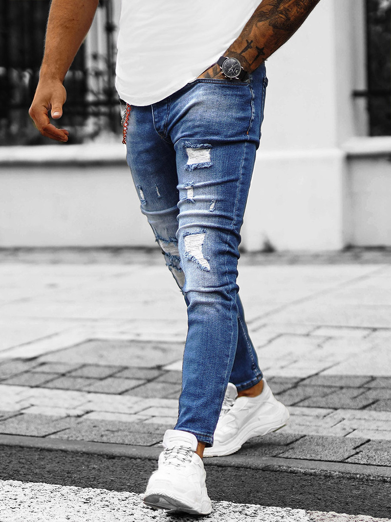 Moške Kavbojke Modre OZONEE O/JR49