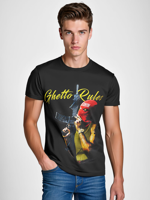 Moška majica črna OZONEE O/T129/3Z