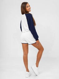 Ženski dvodelni komplet trenirka belo-mornarsko modra OZONEE JS/M58631AB