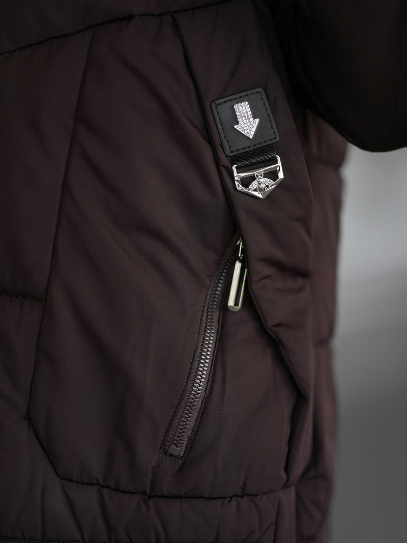 Ženska zimska jakna čokolada OZONEE JS/16M9302/158