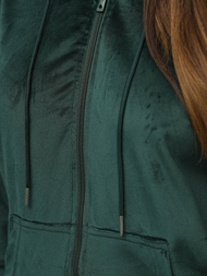 Ženski trenirka iz velurja temno zelena OZONEE JS/8C1176/9Z