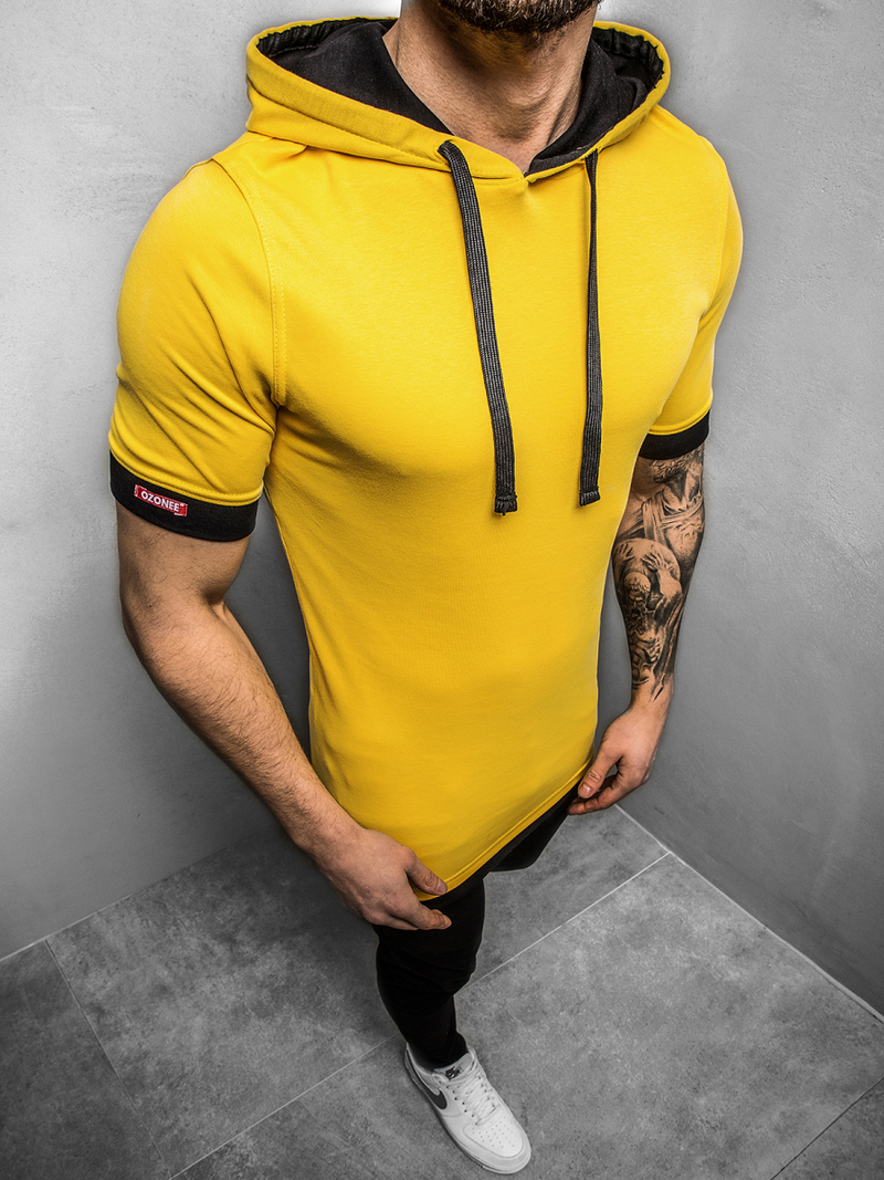 Moška majica s kapuco rumena OZONEE O/1273Z