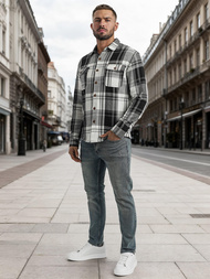 Moška srajca črno-bela OZONEE NB/MC728N/3