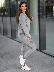 Ženski trenirka iz velurja siva OZONEE O/8C1173/2