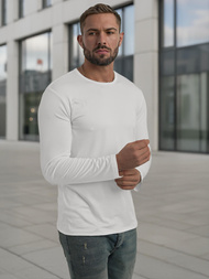 Moška majica z dolgimi rokavi bela OZONEE JS/DB71/2