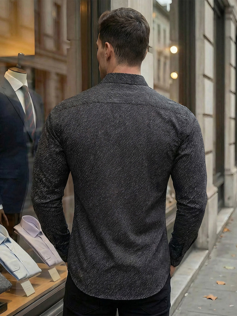 Moška srajca črna OZONEE V/V184Z