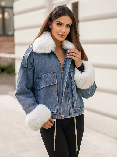 Ženska jeans jakna modra OZONEE JS/11Z8219