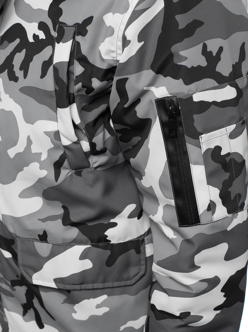 Moška zimska jakna maskirno-siva OZONEE JS/2019005