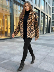 Ženska jakna bež-rjava OZONEE JS/61M8500/158Z