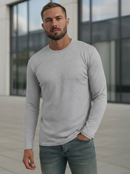 Moška majica z dolgimi rokavi siva OZONEE JS/DB71/2